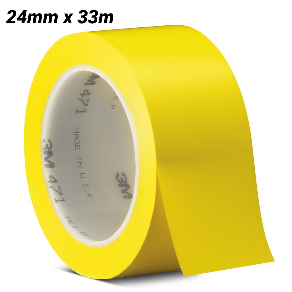 3M 7100044642 (70006748019) 24mm x 33m Yellow Vinyl Tape 471