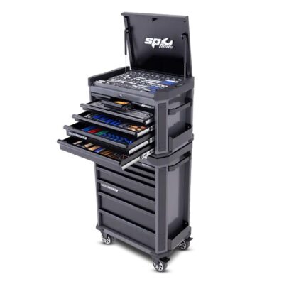 SP Tools SP50139D 306pce Metric Tool Kit In 14 Drawer Tech Series Diamond Black Roller Cabinet & Tool Box