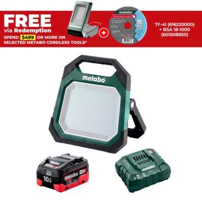 Metabo AU60150600 18V 10Ah Li-ion Cordless Compact 10000 Lumen LED Work Light Combo Kit