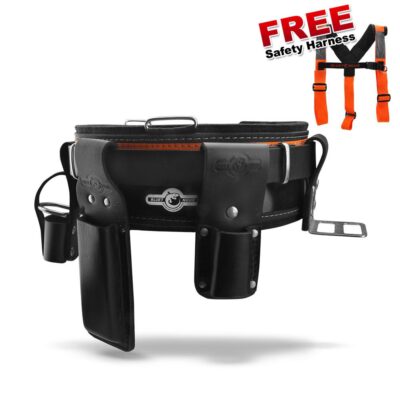 Bluetongue BLU4156-S 38" Black Leather Heavy Duty Tool Belt With Back Support Scaffolding Kit