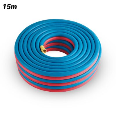 Cigweld 208906 10mm x 15m 5/8"-18 UNF RH + LH Both Ends BlueJet RBX Fitted Gas Hose Oxy/Acet