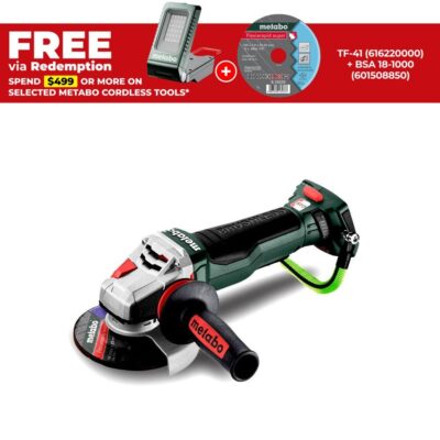 Metabo WPBA-18-LTX-BL-15-125-QUICK-DS (601734840) 18V Li-ion Cordless Brushless 125mm (5") Angle Grinder - Skin Only