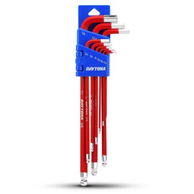 Daytona DHKI9 9pce Imperial Hex Key Red Powder Coated Wrench Set