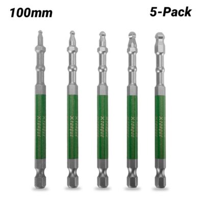 Xtorque XASSHX100 5pce HEX Assorted Ball Point 100mm Driver Bit Set