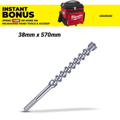 Milwaukee 4932352793 38mm x 570mm SDS Max 4-Cut Drill Bit