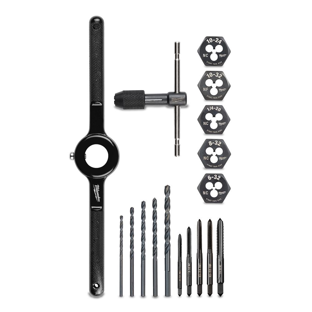 Milwaukee 49225654 17pce SAE High Carbon Steel Tap and Die Set