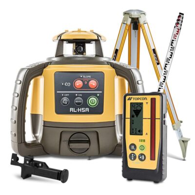 Topcon 1021200-17TS Red Beam Rotary Laser Level Kit with Tripod and Surveyor Staff