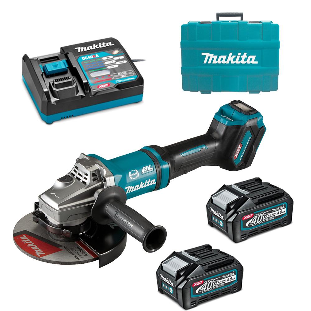 Makita GA037GM201 40V 4.0Ah Li-ion XGT Cordless Brushless Max 180mm (7”) Angle Grinder Combo Kit