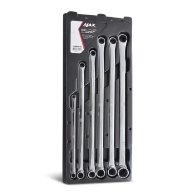 Ajax LSBM-6 6pce Metric XL Flat Ring Spanner Set