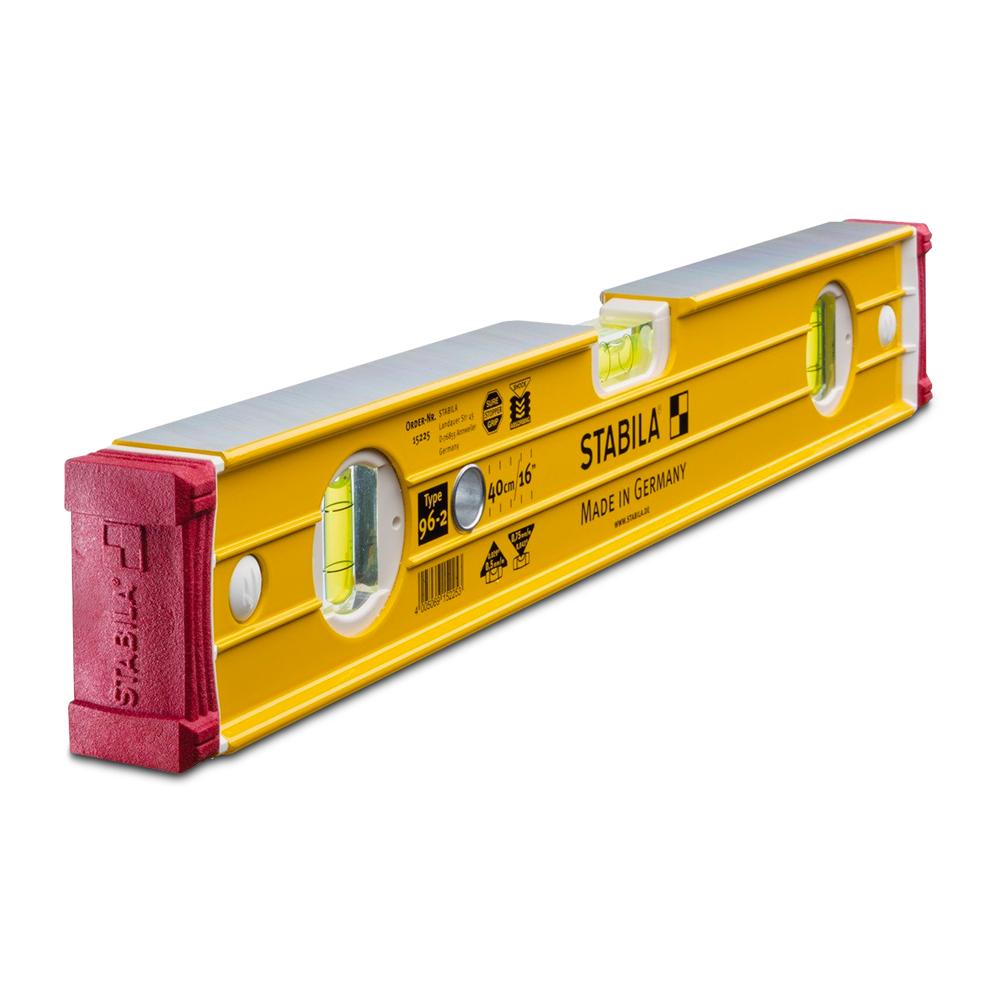 Stabila 96-2/40 400mm (16") 3 Vial Ribbed Box Frame Spirit Level