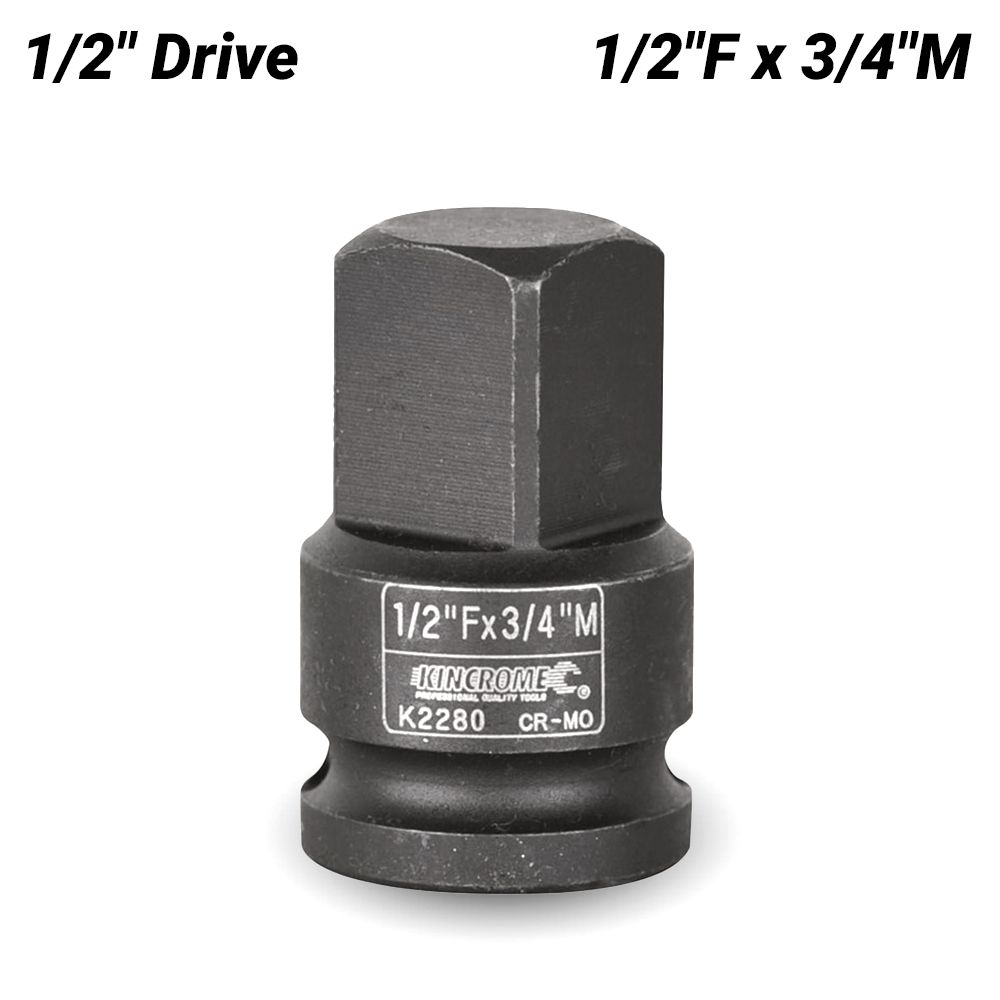 Kincrome K2280 1/2"F x 3/4"M 1/2" Drive Impact Adaptor