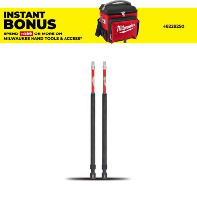 Milwaukee 48324905 2-Pack SHOCKWAVE™ Square Recess #2 6" x 150mm Power Impact Driver Bit