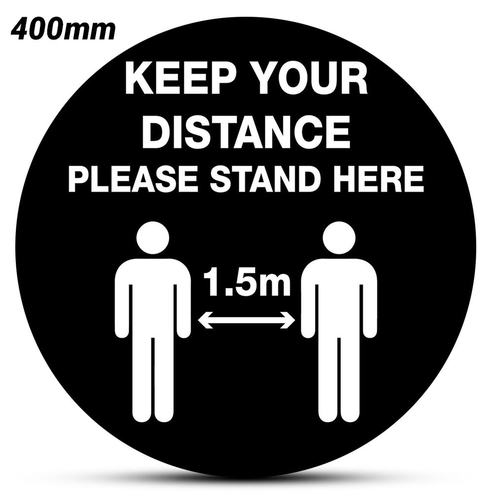 Uniform Safety Signs 5910FG 400mm Keep Your Distance 1.5m Anti-Slip Floor Graphic