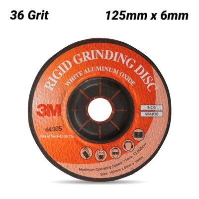 3M 7012913490 (XC002058771) 125mm x 6mm 36 Grit White Aluminium Flexible Rigid Grinding Disc