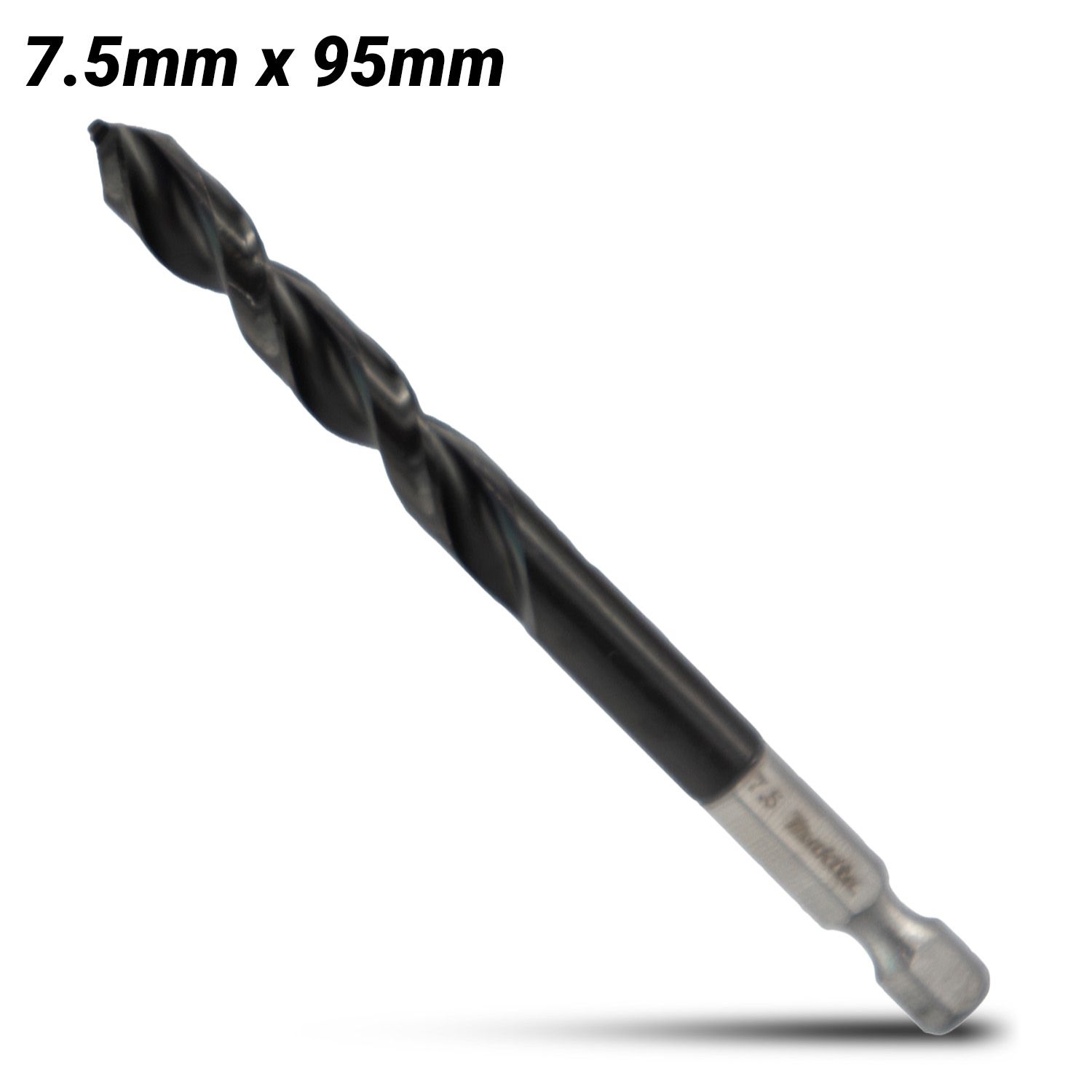 Makita E-26440 7.5mm x 95mm 1/4" Hex HSS TiAlN Drill Bit