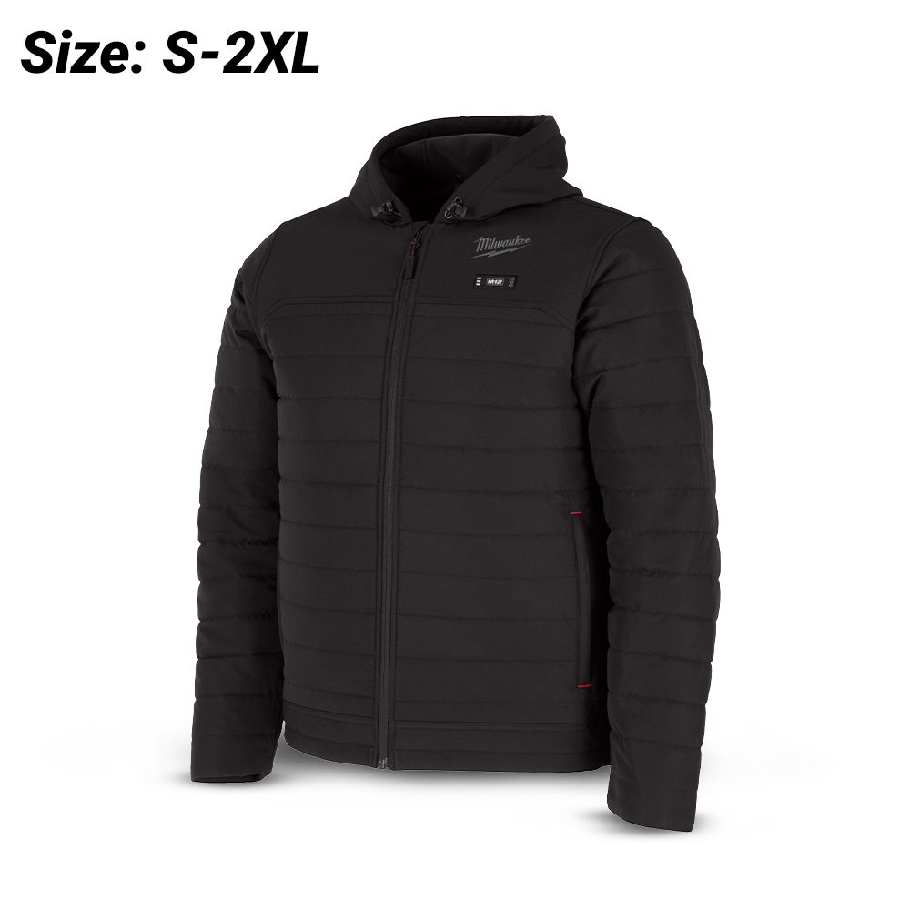 Milwaukee M12AHJBLK0 12V Li-ion Cordless AXIS™ Black Heated Jacket (S-2XL) - Skin Only