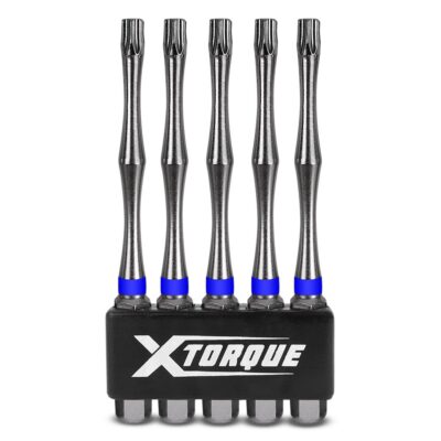 Xtorque 5PKTA2575 TORX25 75mm Tamperproof Torx Head Torsion Driver Bit - 5 Pack