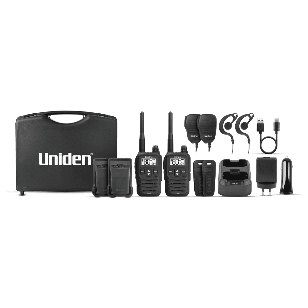 Uniden UH825-2TP 2 Watt UHF Handheld 2-Way Radio Tradies Pack