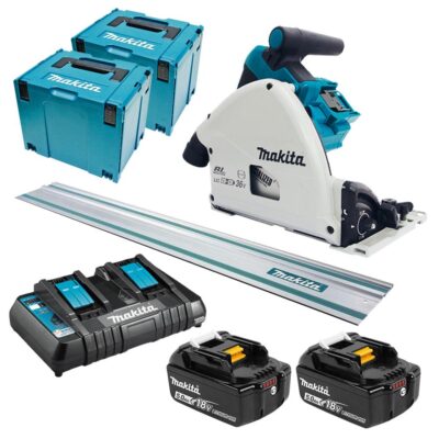 Makita DSP600PT2JT 36V (18V x 2) 5.0ah Li-Ion Cordless Brushless Plunge Cut Saw Combo Kit with Track Saw