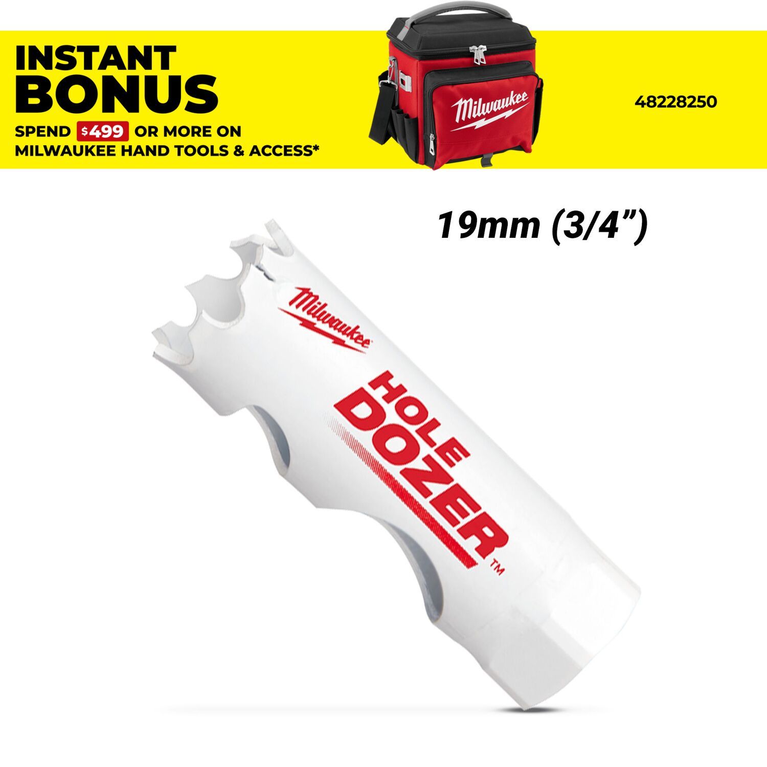 Milwaukee 49560023 19mm (3/4") HOLE DOZER Bi-Metal Hole Saw