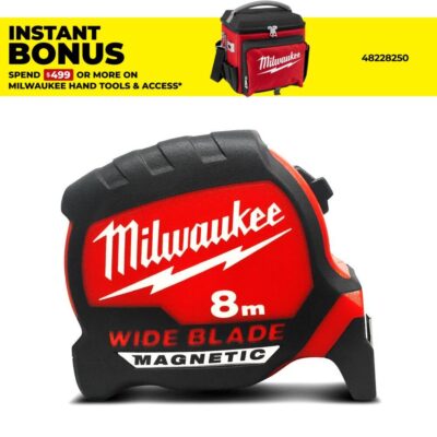 Milwaukee 48220208M 8m Wide Blade Magnetic Tape Measure