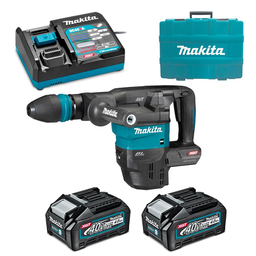 Makita HM001GM202 40V 4.0Ah Li-ion XGT Max Cordless Brushless 7KG SDS Max Demolition Hammer Combo Kit