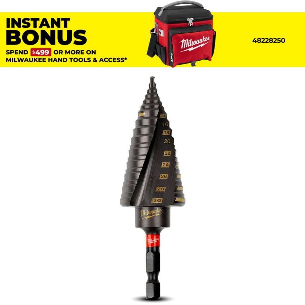Milwaukee 48899265 Shockwave Metric 4-30mm 12 Hole Step Drill Bit