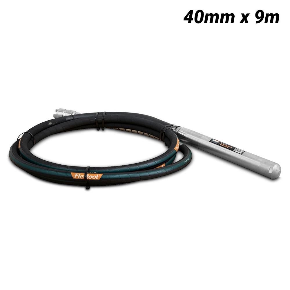 Flextool FT201793-UNIT ( FVP40-9) 40mm x 9m Flexshaft Steel Tip Concrete Vibrator