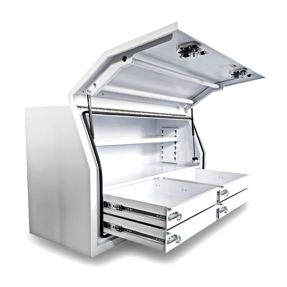 Daytona DWSD1400W 2mm 1400mm x 600mm x 820mm White Aluminium Storage Box With 4 x Drawers