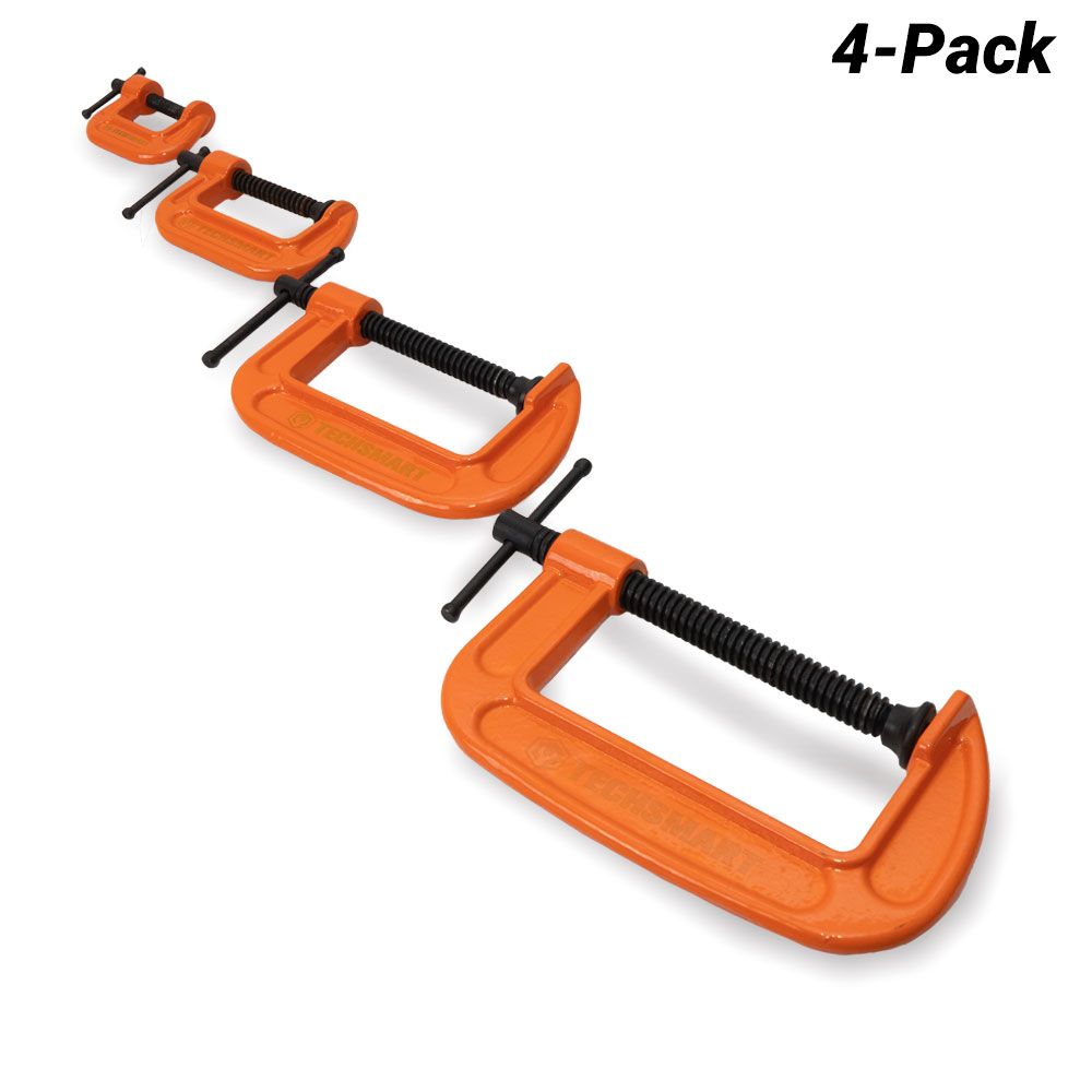 Techsmart T4GPGC14 4pce 25-100mm General Purpose G Clamp Set