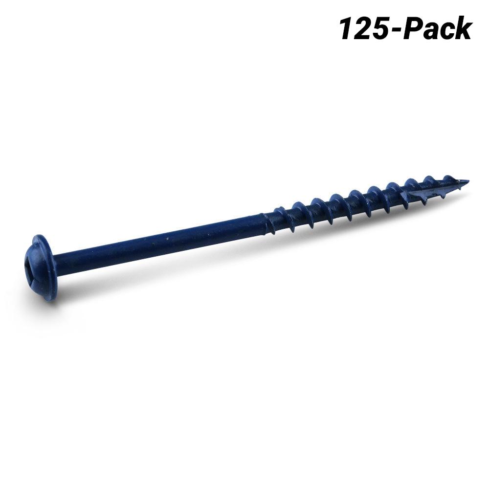 Kreg KR-SMLC250B-125 125-Pack 64mm (2-1/2") Coarse Thread Blue Kote Pocket Screws