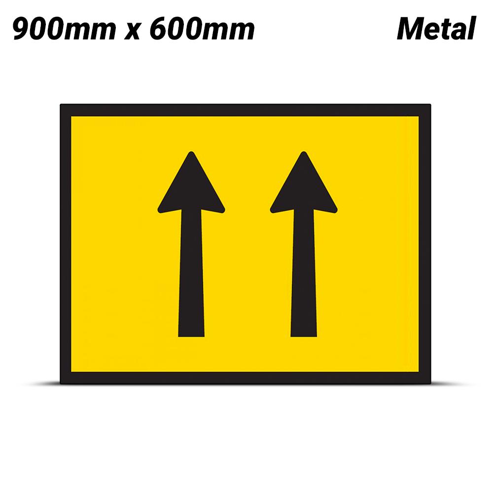 Uniform Safety Signs SG527 900mm x 600mm Metal Class 1 Two Lane Status Lane Open Safety Sign