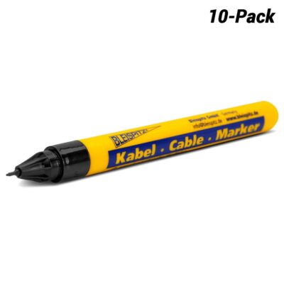 Bleispitz 0747 10-Pack Quick Dry 0.75mm Round Point Black Cable Markers - MADE IN GERMANY