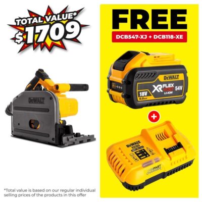 DeWalt DCS520NT-XJ 54V FlexVolt XR Li-Ion Cordless Brushless 165mm (6-1/2") Plunge Saw - Skin Only