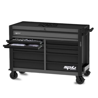 SP Tools SP53110GY 345pce APEX Series Metric / SAE Tool Kit with 58" 11 Drawer Roller Cabinet - Grey / Black