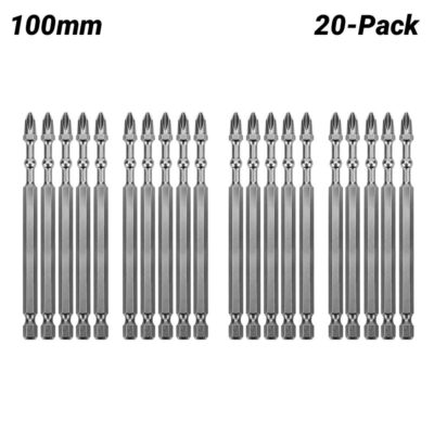 Xtorque XBB10020 20-Pack 100mm PH2 Platinum Torsion Impact Ball Driver Bits - MADE IN JAPAN