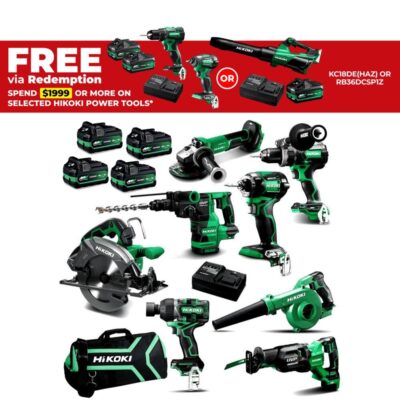 HiKOKI KC36D8P1(PMZ) 36V 5.0/2.5Ah Brushless Li-ion 8pce Combo Kit + Extra Battery (ST Exclusive)