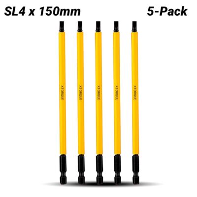 Xtorque X5TBS4150 5-Pack SL4 x 150mm Insulated Tube Driver Bits