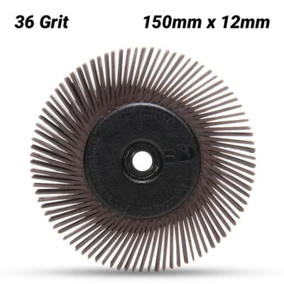3M 7100138290 (61500151446) 150mm x 12mm Scotch-Brite 36 Grit Curved Radial Bristle Brush