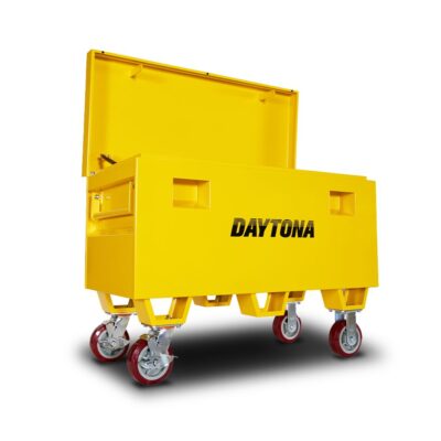 Daytona B595-W 1067 x 508 x 595mm Yellow Steel Site Box With Caster Wheels